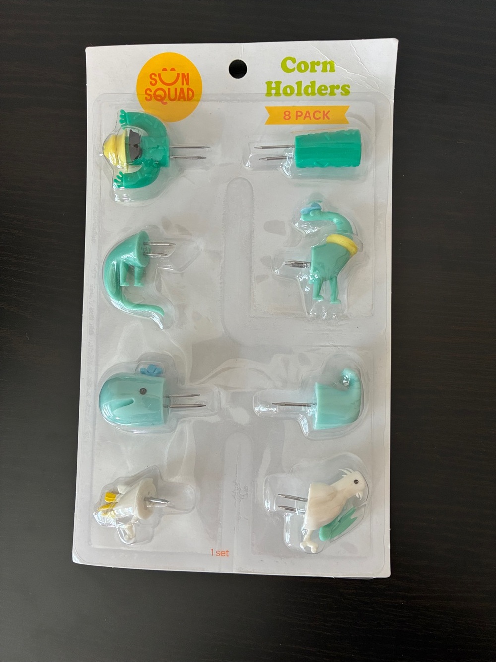 Kids or Adults Corn Holders - Teal Animal Set (4 Pack)